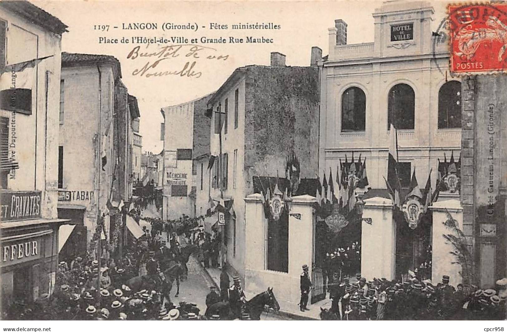 33 - LANGON - SAN29606 - Fêtes Ministérielles - Place De L'Hôtel De Ville Et Grande Rue Maubec - Langon