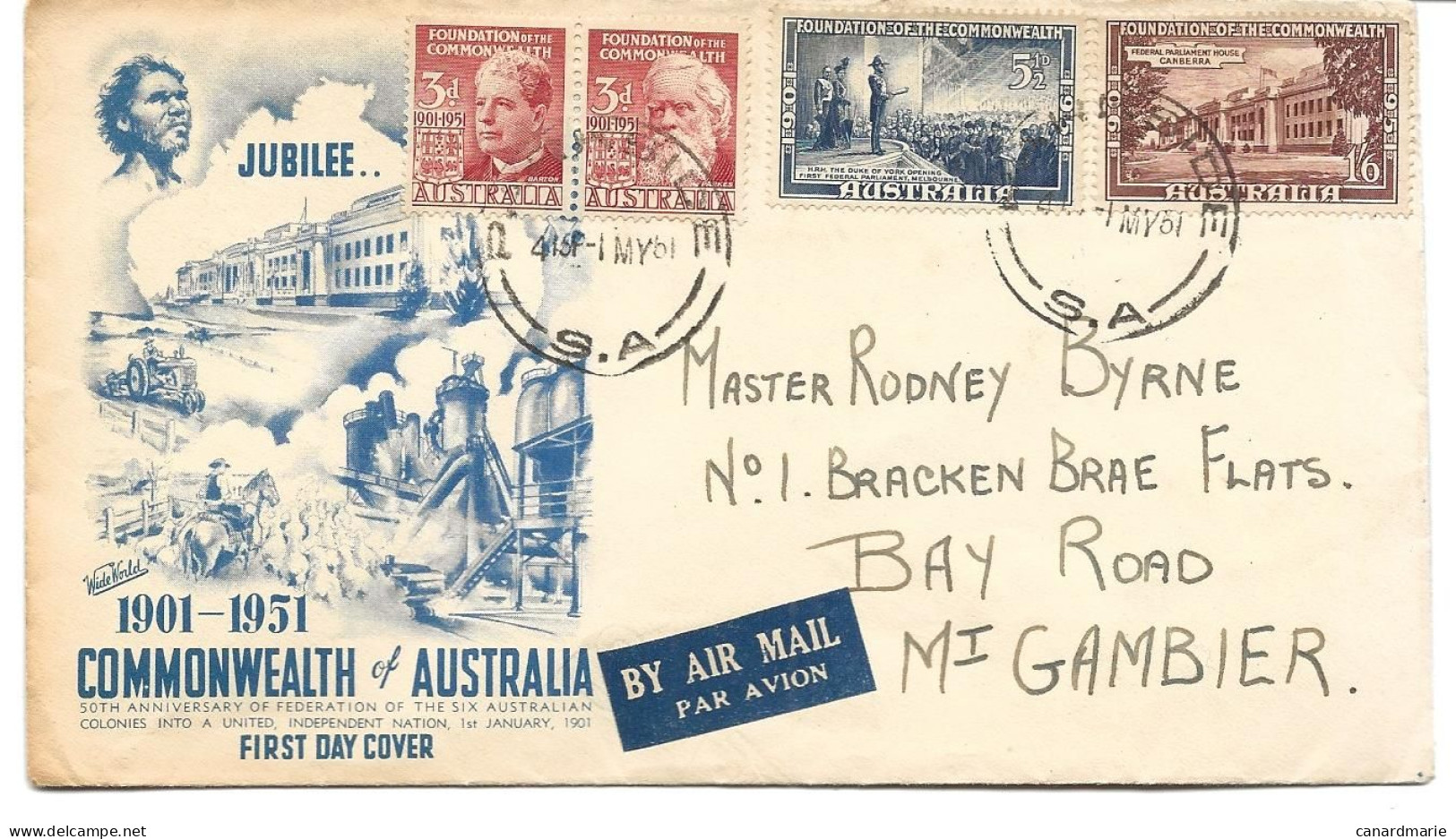 FDC JUBILEE COMMONWEALTH 1951 - Ersttagsbelege (FDC)