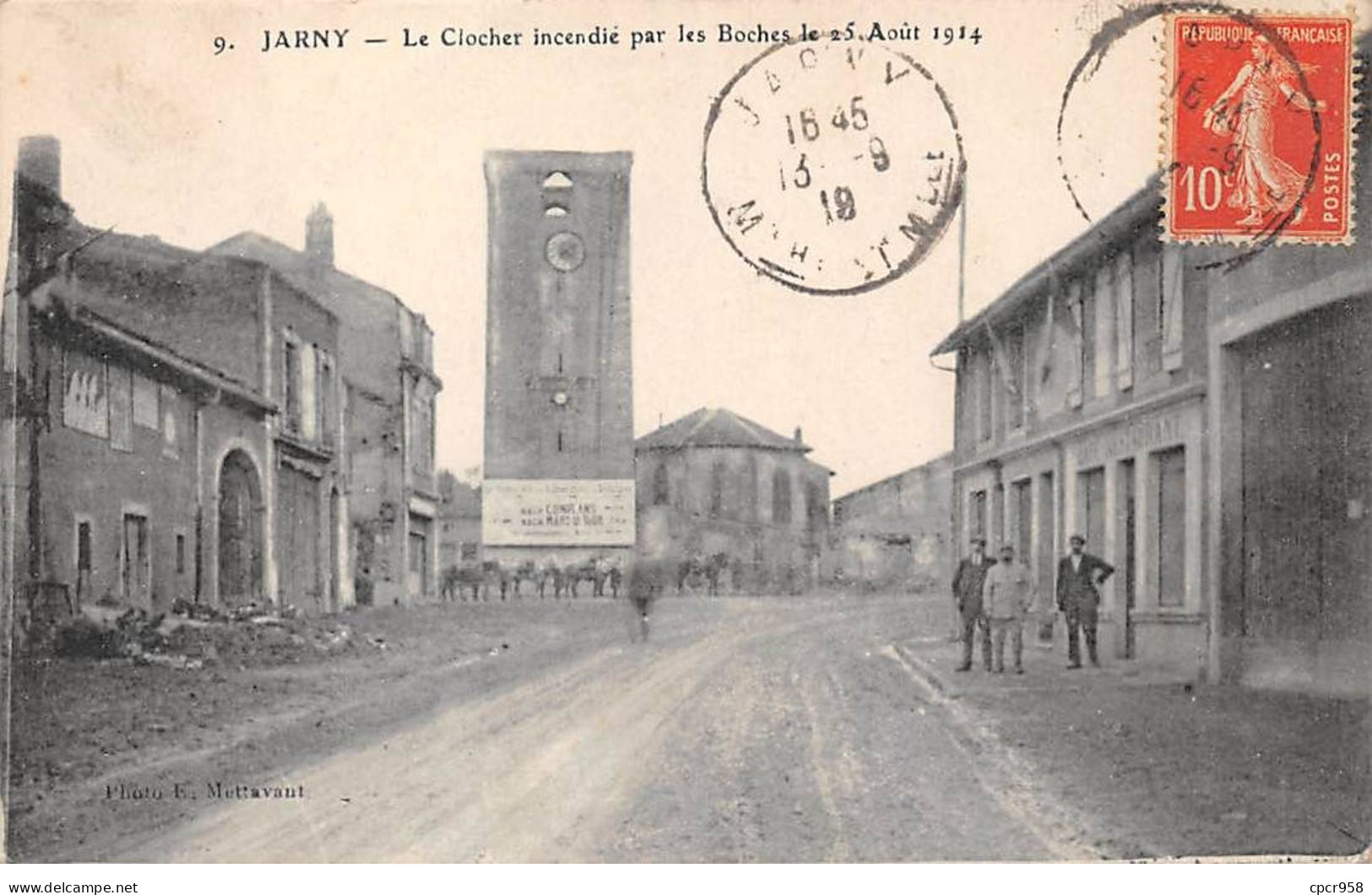 54 - JARNY - SAN30705 - Le Clocher Incendié Par Les Boches Le 25 Août 1914 - Jarny
