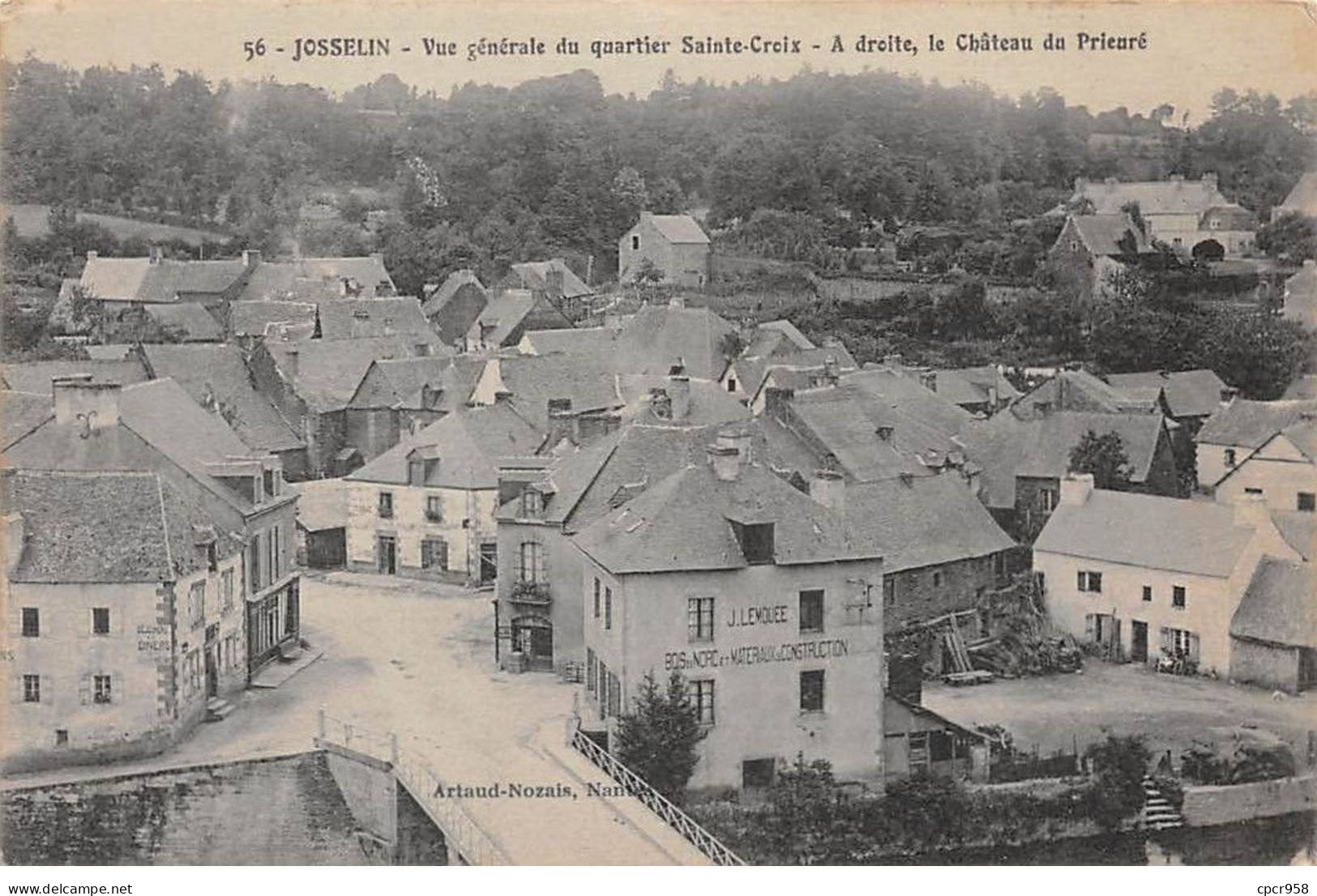 56 - JOSSELIN - SAN24361 - Vue Générale Du Quartier Sainte-Croix - A Droite, Le Château Du Prieuré - Josselin