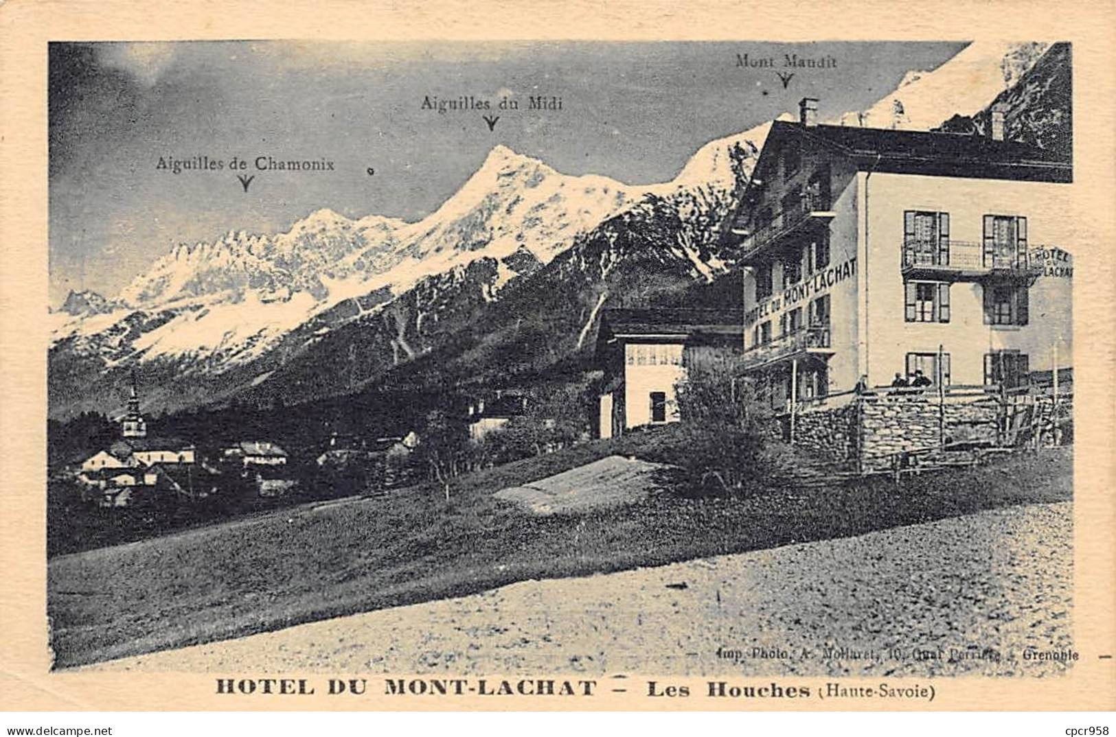 74 - LES HOUCHES - SAN32478 - Hôtel Du Mont Lachat - Demolis, Propriétaire - Pub - Les Houches