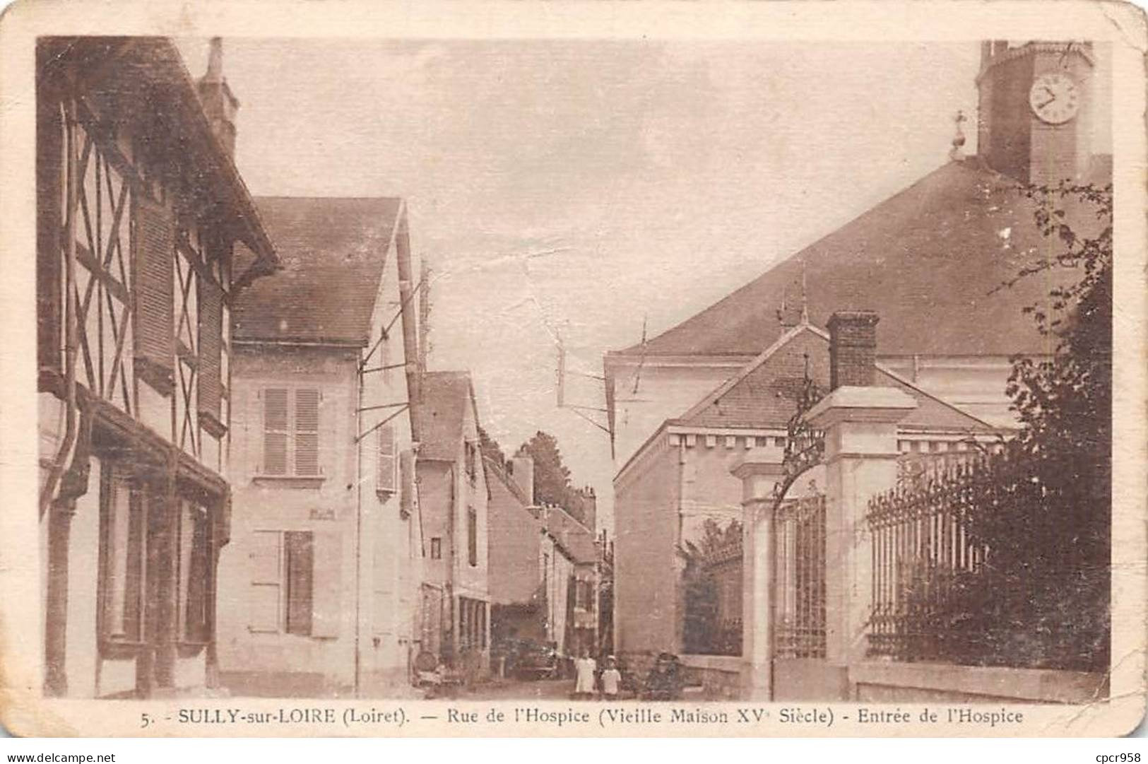 45 - SULLY SUR LOIRE - SAN32070 - Rue De L'Hospice (Vieille Maison XVe Siècle) - Entrée De L'Hospice - En L'état - Sully Sur Loire