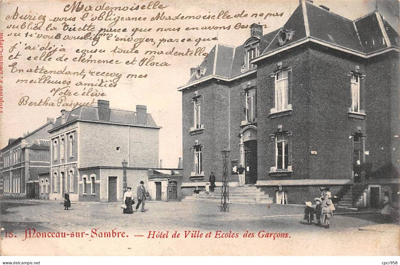 BELGIQUE - CHARLEROI -  SAN28669 - Monceau Sur Sambre - Hôtel De Ville Et Ecole Des Graçons - Charleroi