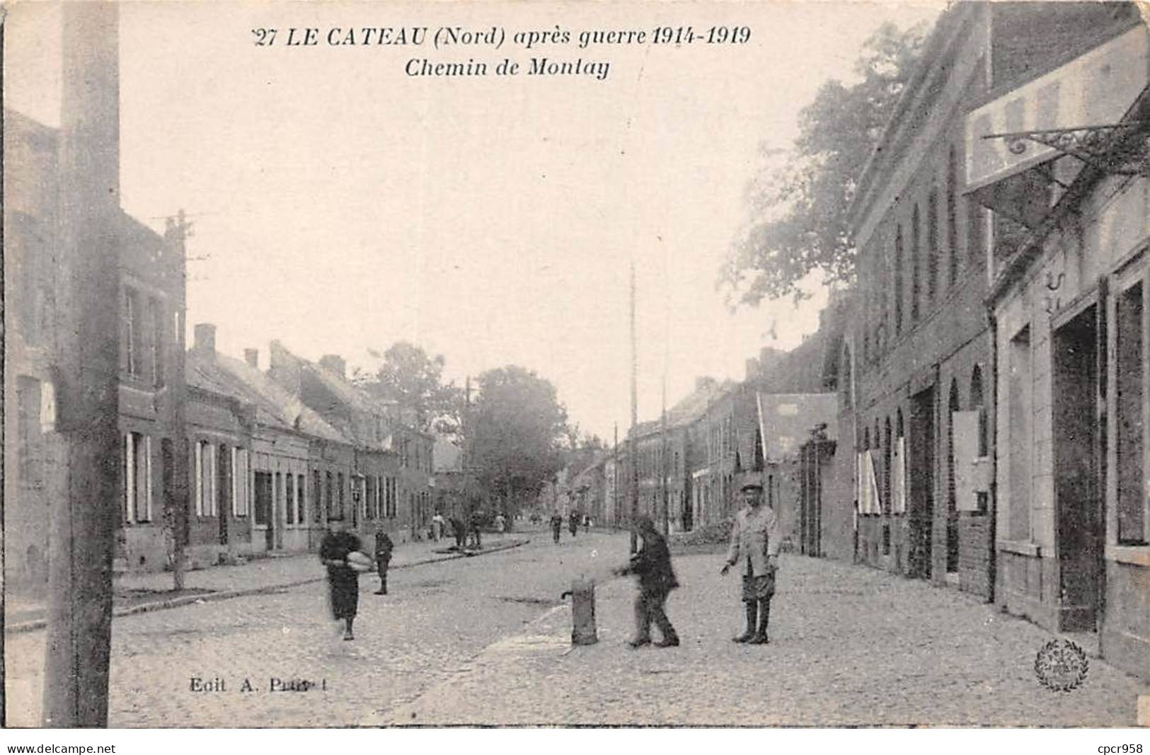 59 - LE CATEAU - SAN28074 - Après Guerre 1914-1919 - Chemin De Montay - Le Cateau