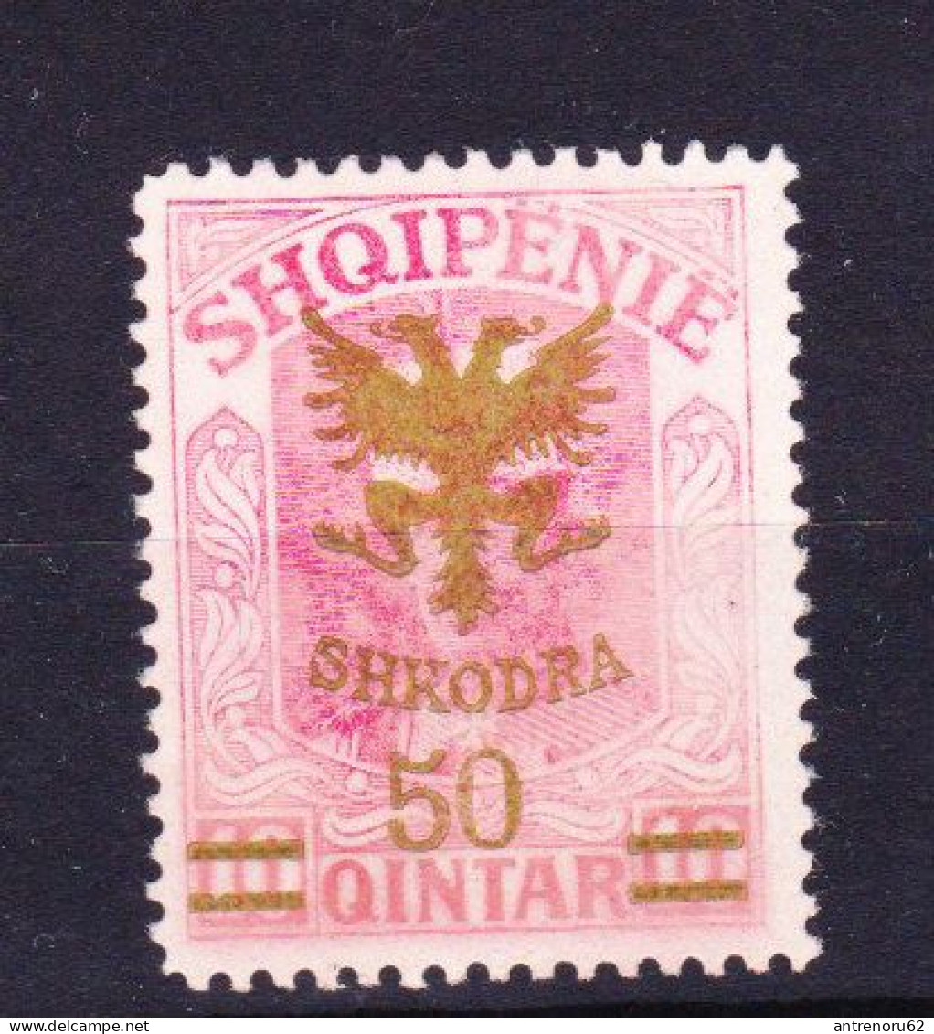 STAMPS-ALBANIA-1920-UNUSED-ERROR-OVERPRINT-RED - Albanien