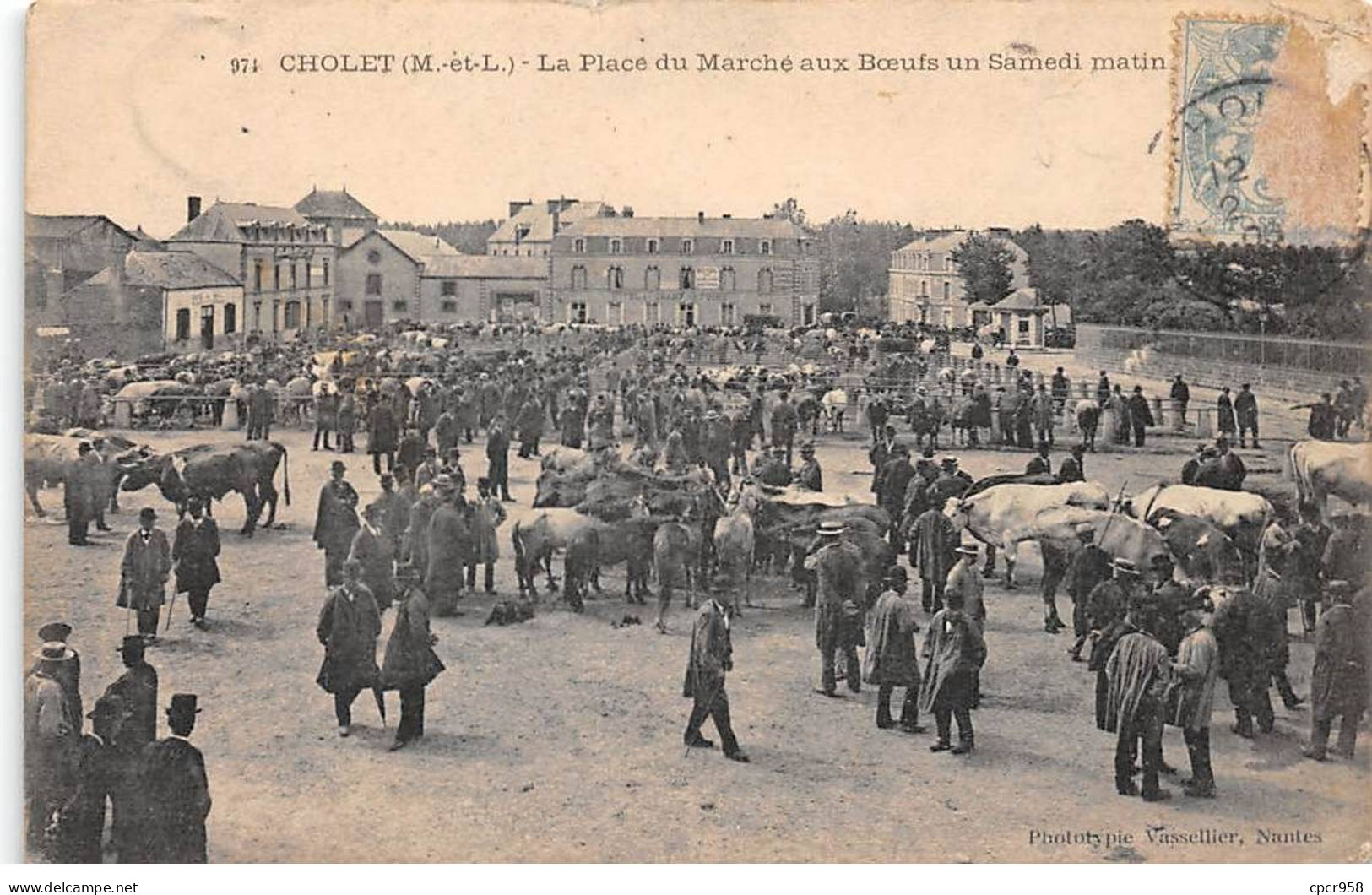 49.AM17957.Cholet.N°974.Place Du Marché Aux Boeufs Un Samedi Matin.Agriculture - Cholet