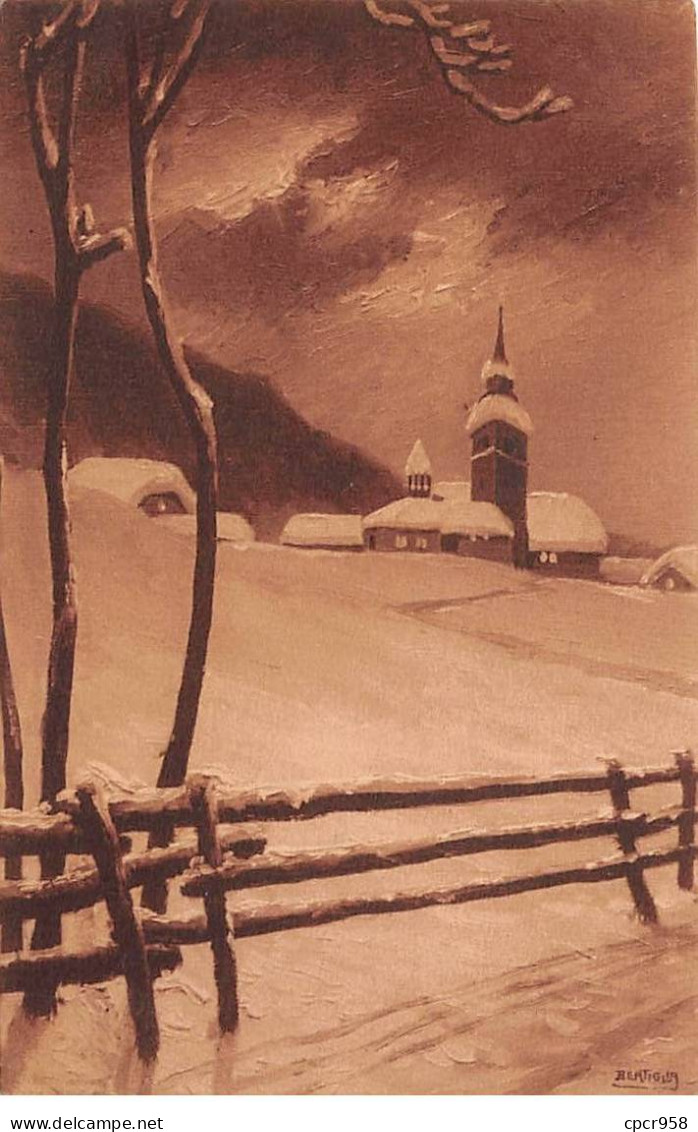 Illustrateur - N°80898 - A. Bertiglia - Eglise Sous La Neige - Bertiglia, A.