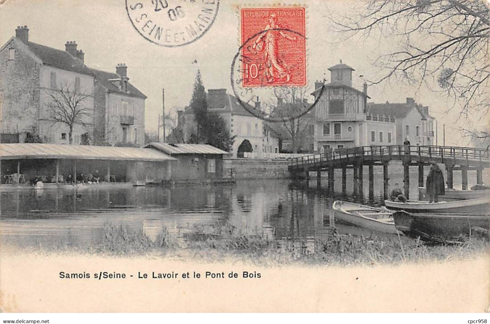 77.AM17481.Samois Sur Seine.Le Lavoir Et Le Pont De Bois - Samois