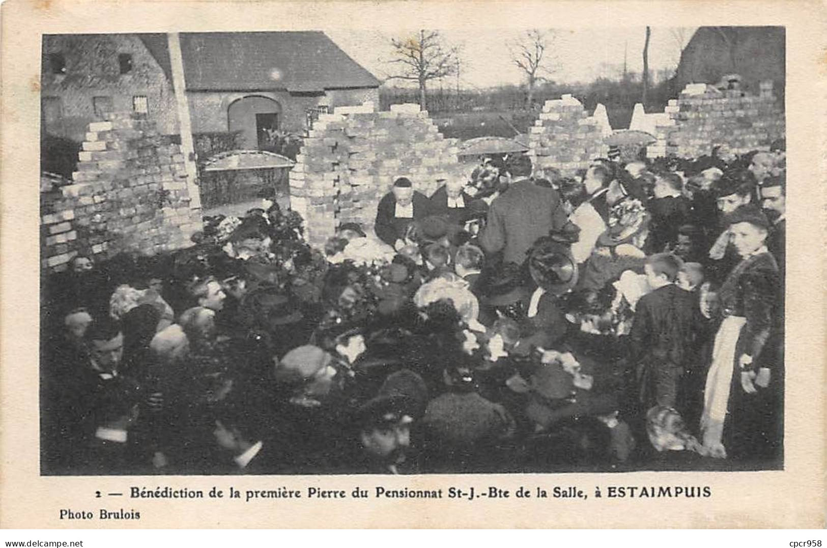 BELGIQUE - SAN40808 - Bénédiction De La Première Pierre Du Pensionnat St J. De La Salle à ESTAIMPUIS - Estaimpuis