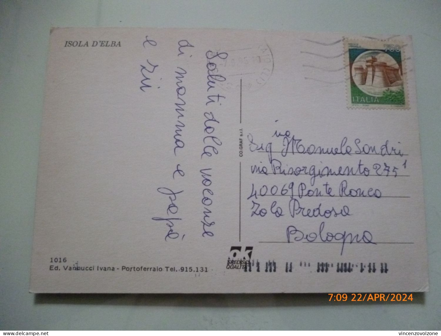 Cartolina Viaggiata "ISOLA D'ELBA" Vedutine 1984 - Livorno