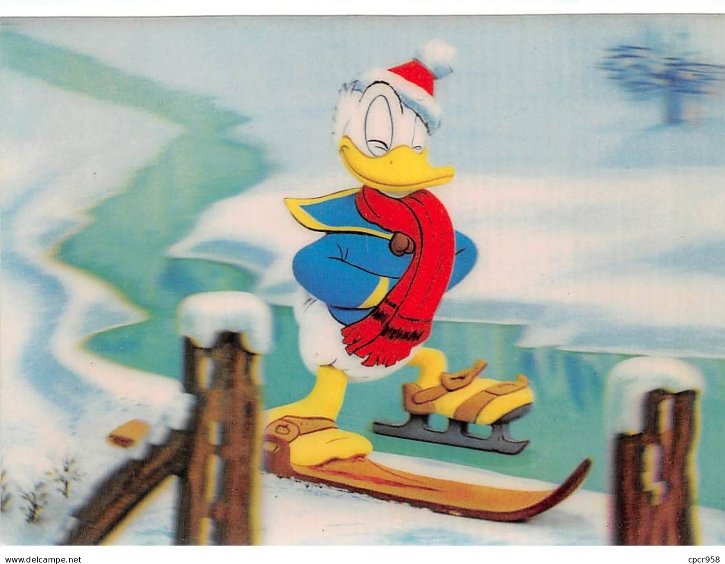 Disney - N°82000 - 345- Donald Duck Skiskating - Carte Holographique - Disneyland