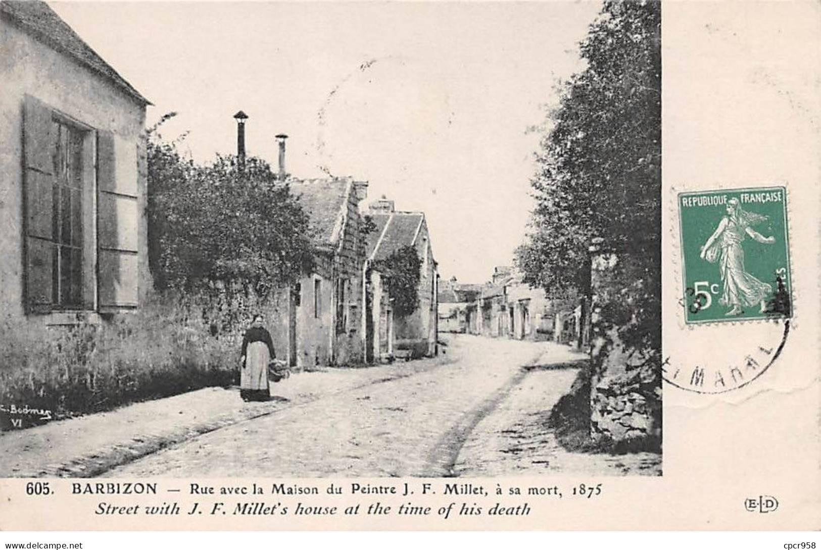 77 - BARBIZON - SAN41627 - Rue Avec La Maison Du Peintre JF Millet, à Sa Mort 1875 - Barbizon