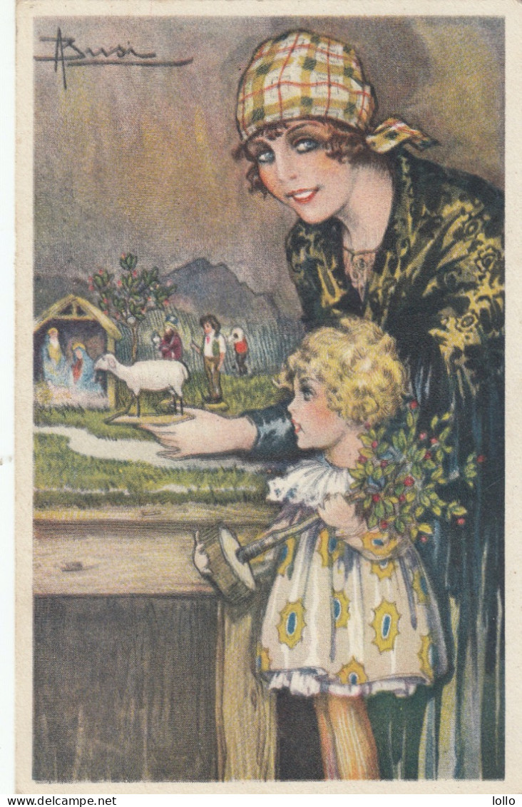 Illustratori  -  Busi  -  Mamma E Bambina Con Presepe   -  F. Piccolo  -  Viagg  -  Molto Bella - Busi, Adolfo