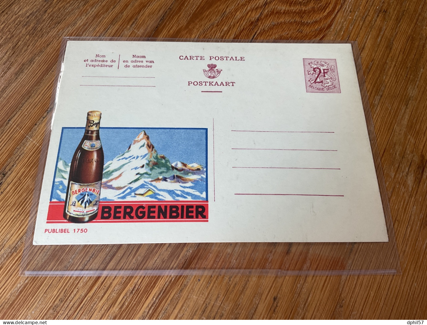 Belgique Publibel Neuf N°1750FN Bergenbier - Werbepostkarten