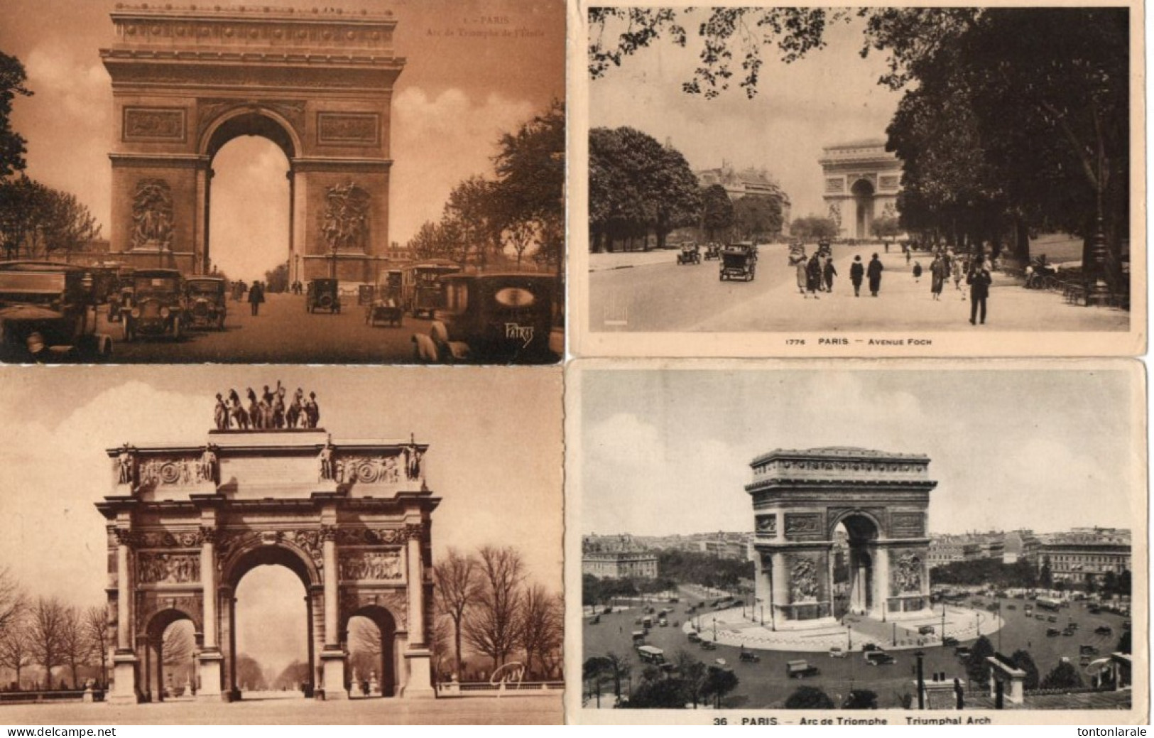 PARIS - ARC DE TRIOMPHE - LOT DE TREIZE CPA- TROIS CPSM Et TROIS CP (vieilles Voitutes ,attelages Etc) - Arc De Triomphe