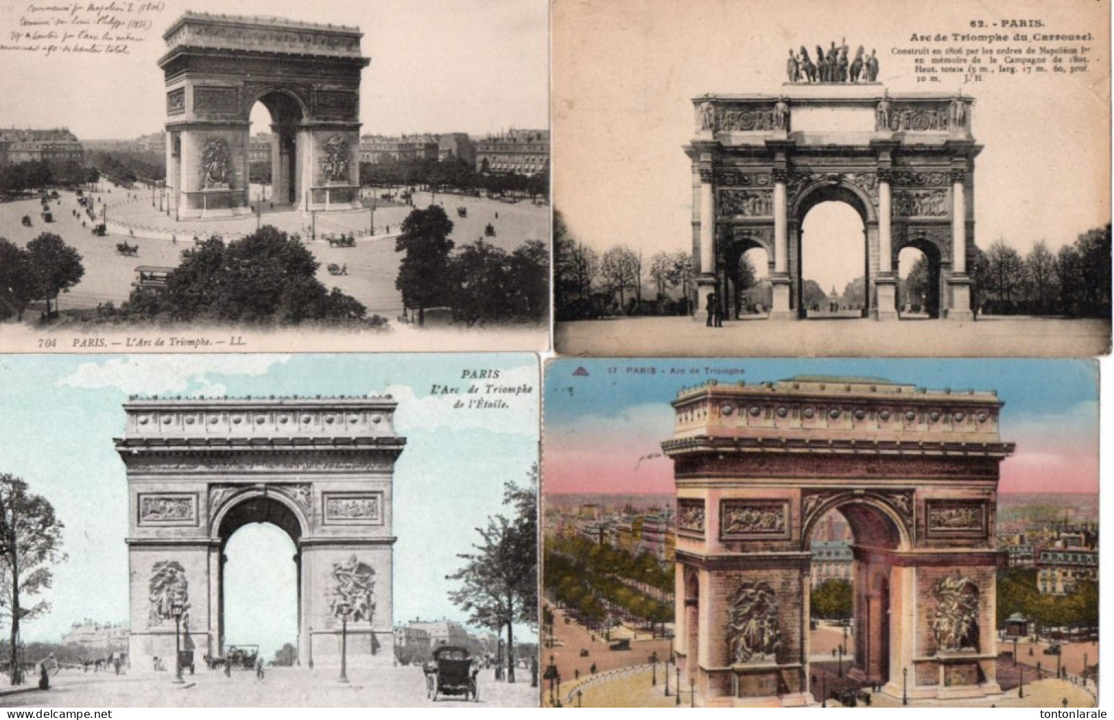 PARIS - ARC DE TRIOMPHE - LOT DE TREIZE CPA- TROIS CPSM Et TROIS CP (vieilles Voitutes ,attelages Etc) - Arc De Triomphe