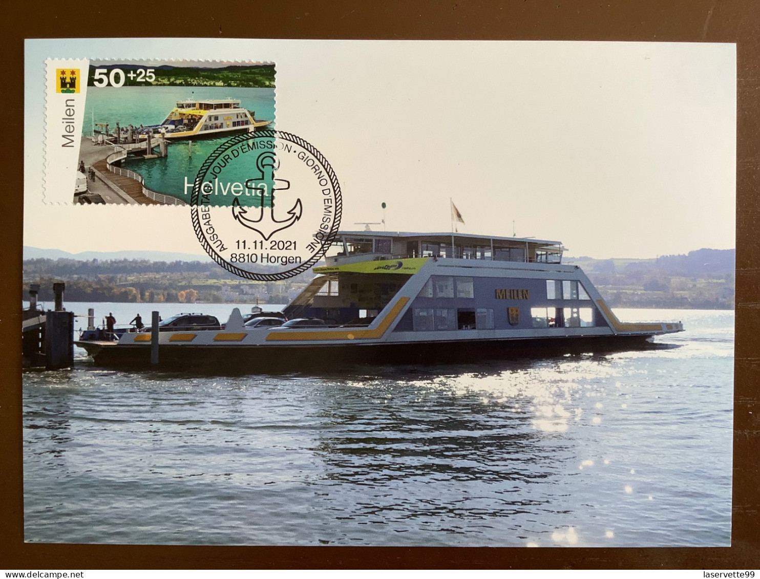 Carte Maximum 2021 Horgen Meilen Schiff Bateau Maxikarte Card Suisse Maxicard - Maximumkaarten