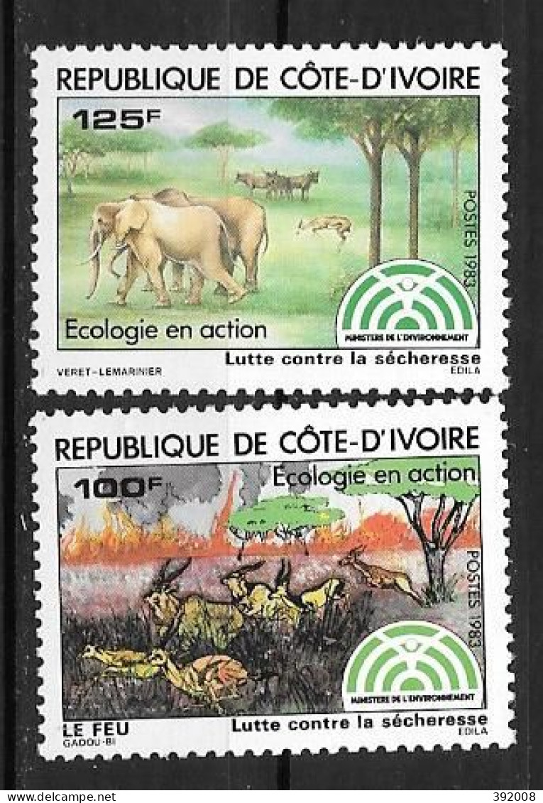 1983 - N° 668 + 669**MNH - Ecologie En Action - Côte D'Ivoire (1960-...)