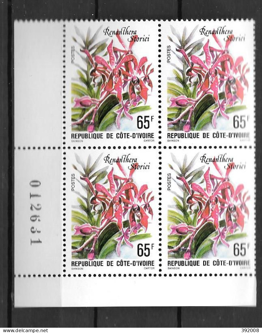1979 - N° 487**MNH - Fleurs - Bloc De 4 - 1 - Costa D'Avorio (1960-...)