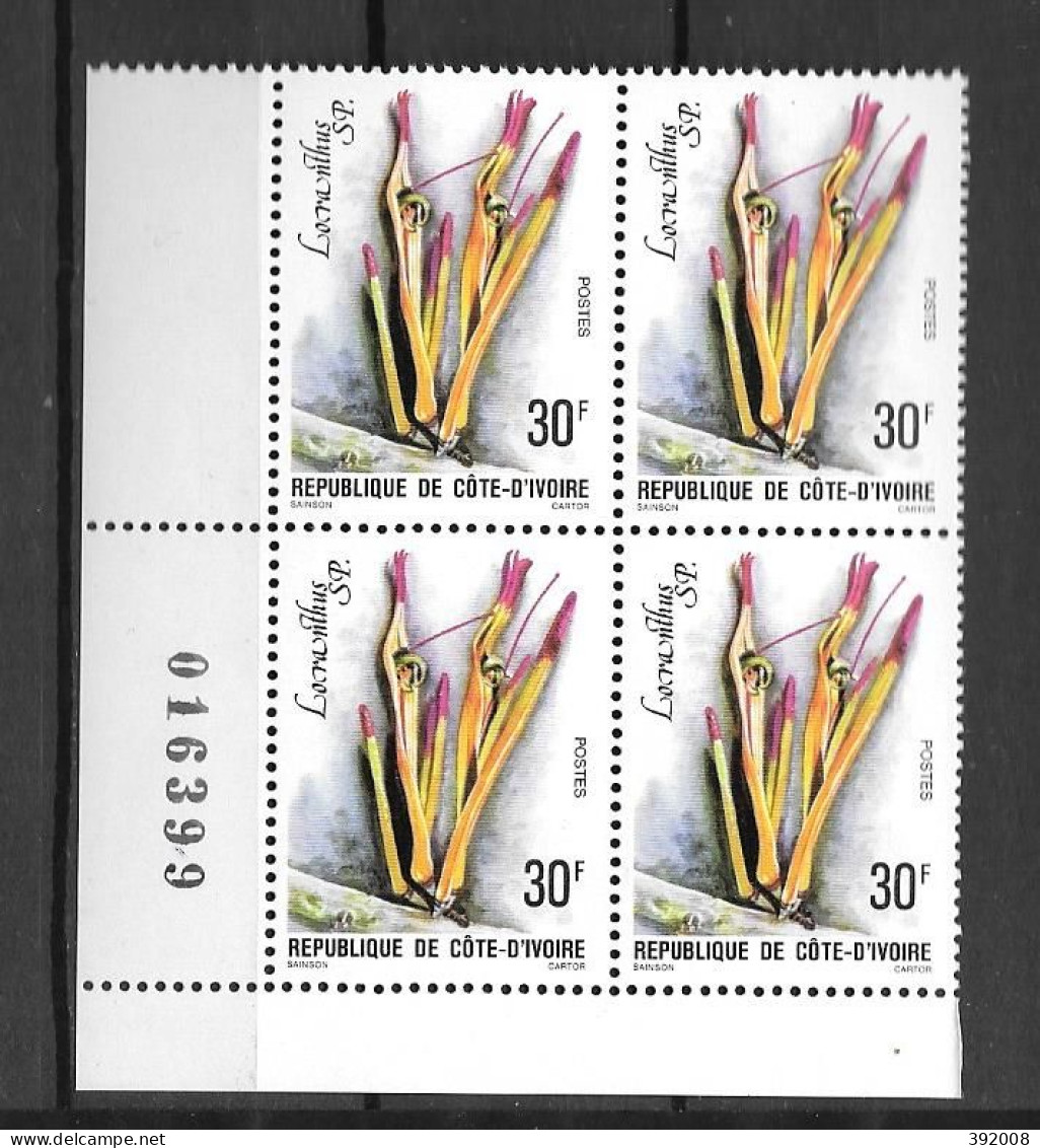 1979 - N° 485**MNH - Fleurs - Bloc De 4 - 1 - Côte D'Ivoire (1960-...)