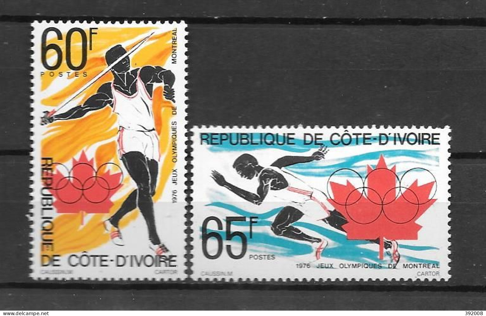 1976 - N° 406 à 407**MNH - Jeux Olympiques De Montréal - Costa D'Avorio (1960-...)