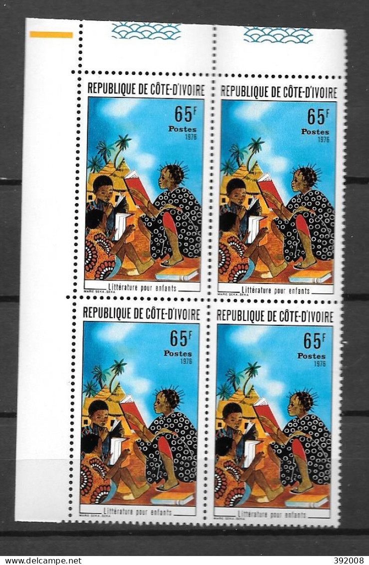 1976 - N° 405**MNH - Littérature Pour Enfants - Bloc De 4 - 3 - Côte D'Ivoire (1960-...)