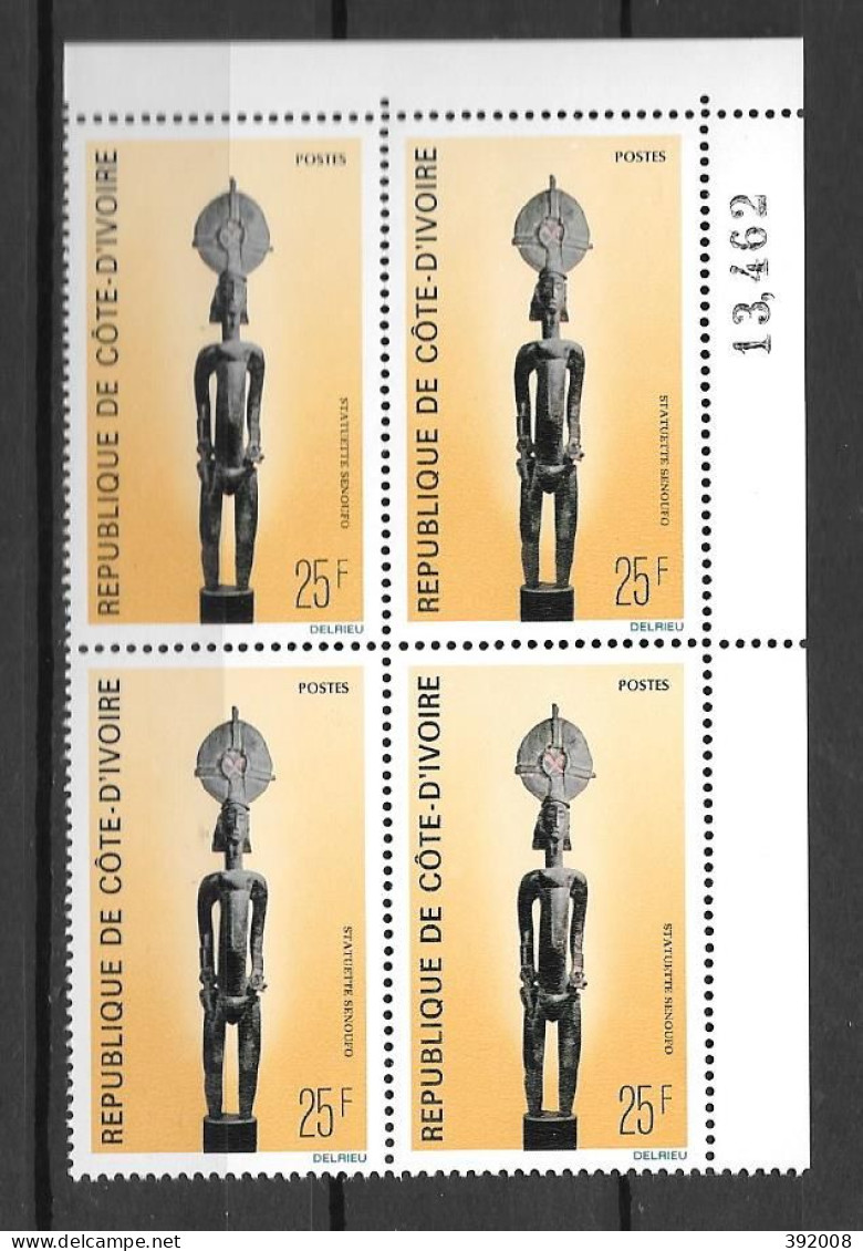 1976 - N° 400**MNH - Art Ivoirien - Bloc De 4 - 2 - Côte D'Ivoire (1960-...)