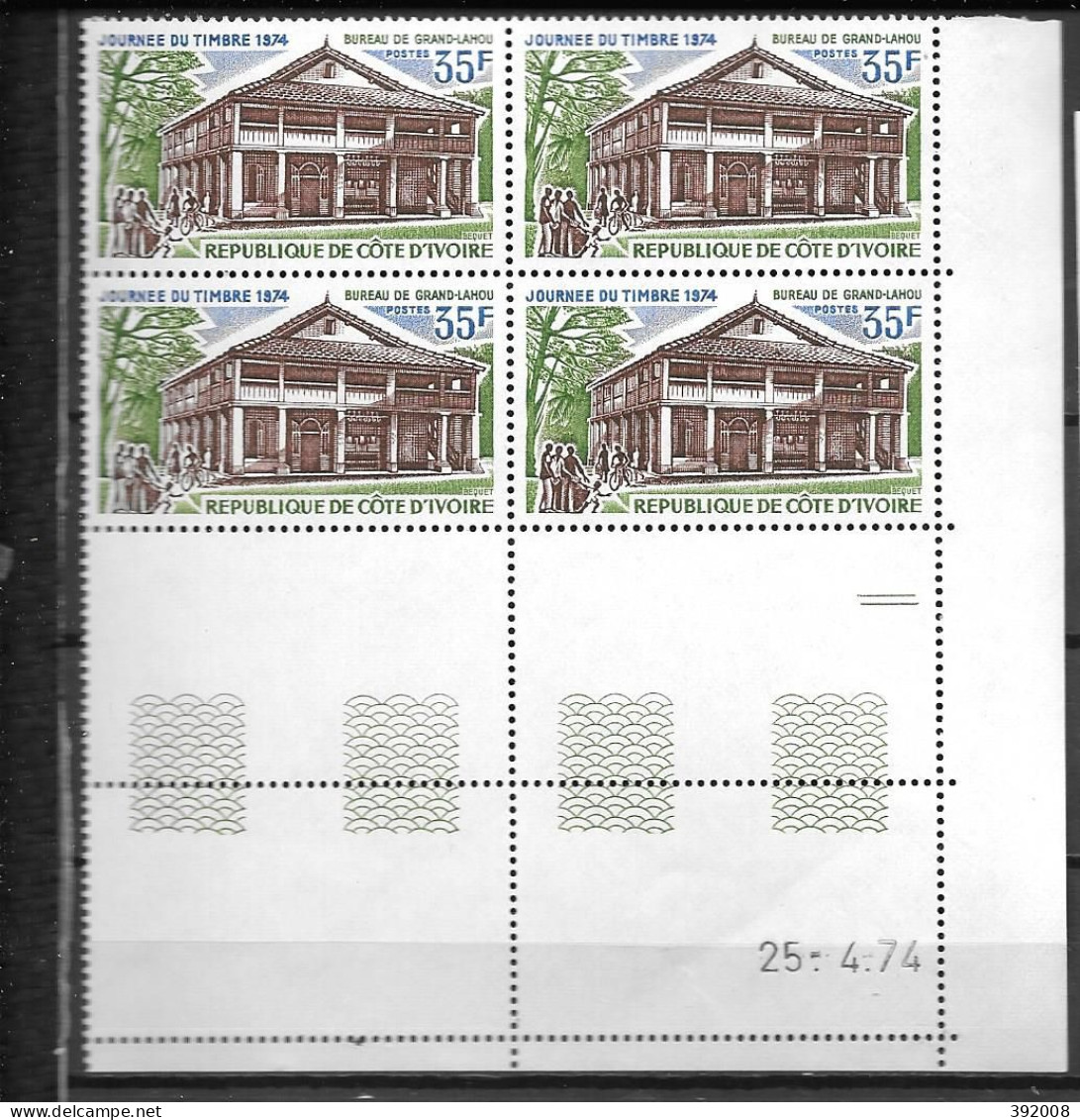 1974 - N° 369**MNH - Journée Du Timbre - Bloc De 4 - 2 - Ivory Coast (1960-...)