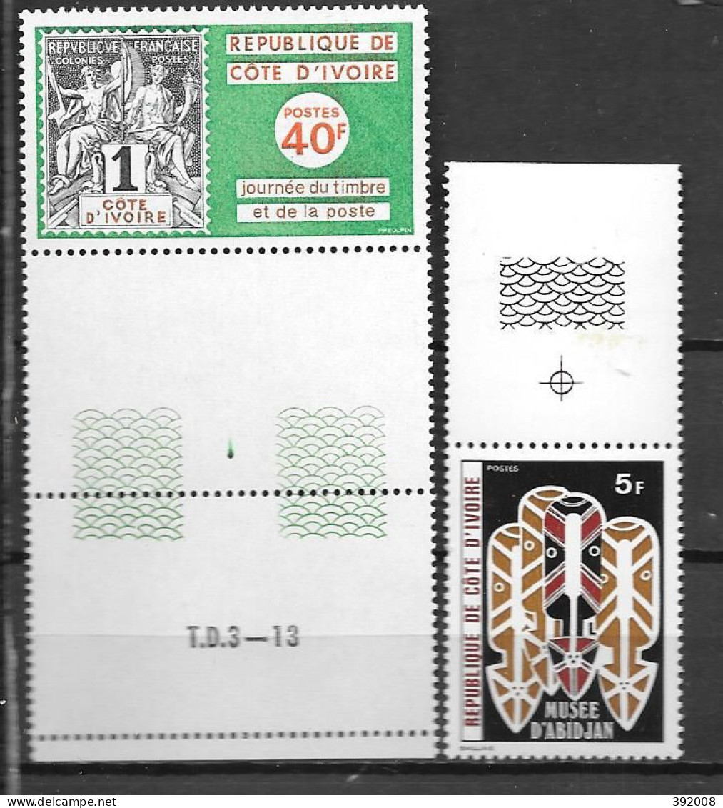 1973 - N° 361 à 362** MNH- Journée Du Timbre - Musée D'Abidjan - 2 - Ivoorkust (1960-...)