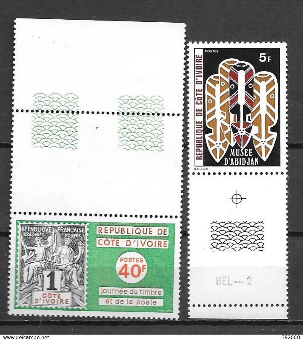 1973 - N° 361 à 362** MNH- Journée Du Timbre - Musée D'Abidjan - 3 - Costa D'Avorio (1960-...)