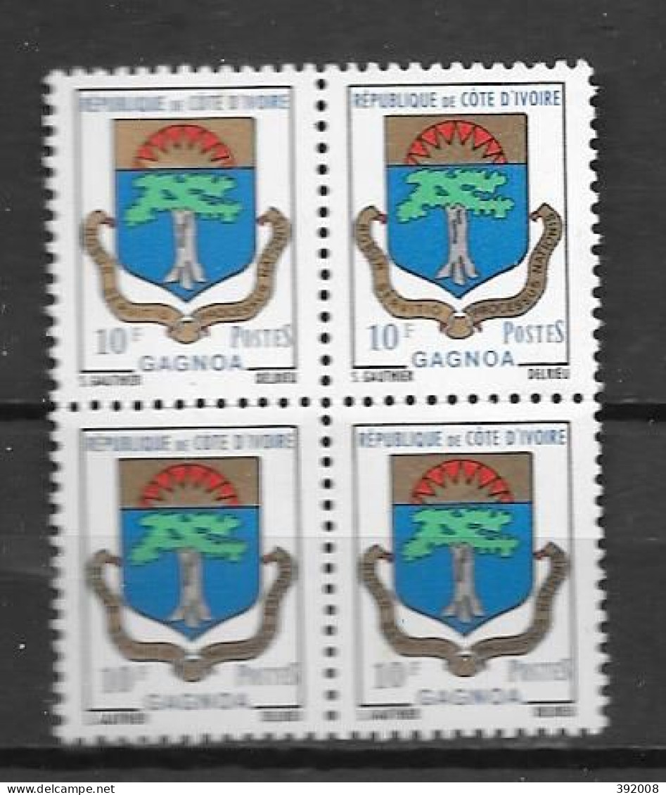 1973 - N° 351**MNH - Armoiries De Gagnoa - Bloc De 4 - 1 - Ivory Coast (1960-...)