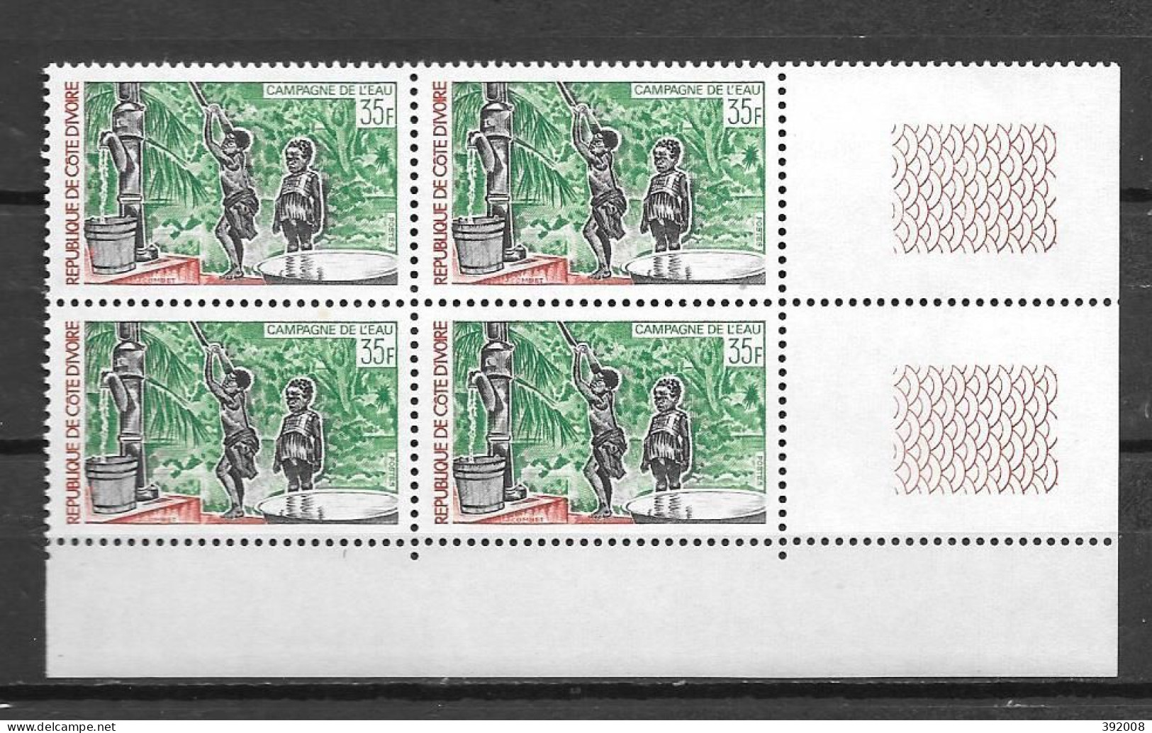 1973 - N° 345**MNH - Campagne De L'eau - Bloc De 4 - 1 - Ivoorkust (1960-...)