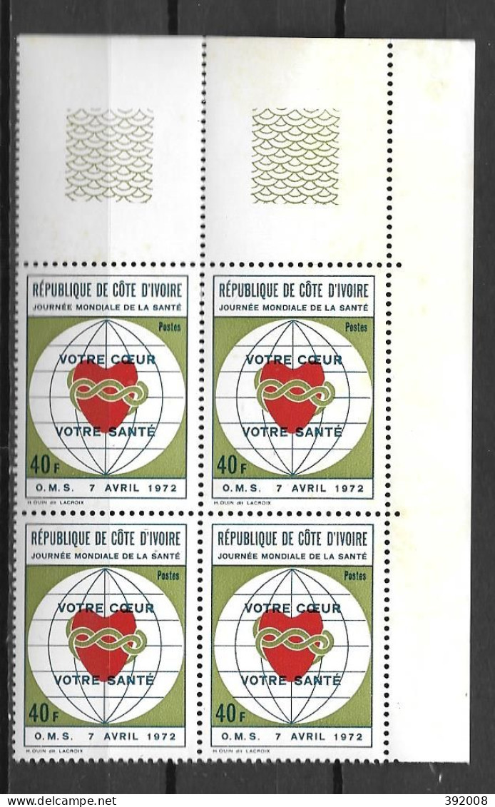 1971 - N° 332**MNH - Journée De La Santé - Bloc De 4 - 1 - Ivory Coast (1960-...)