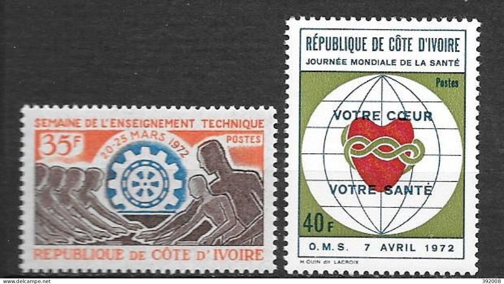 1971 - N° 331 + 332**MNH - Enseignement Technique - Journée De La Santé - 2 - Costa D'Avorio (1960-...)