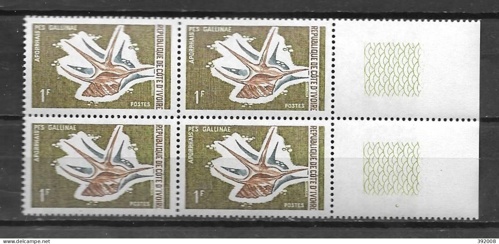 1971 - N° 324**MNH - Faune Marine - Bloc De 4 - 1 - Ivory Coast (1960-...)