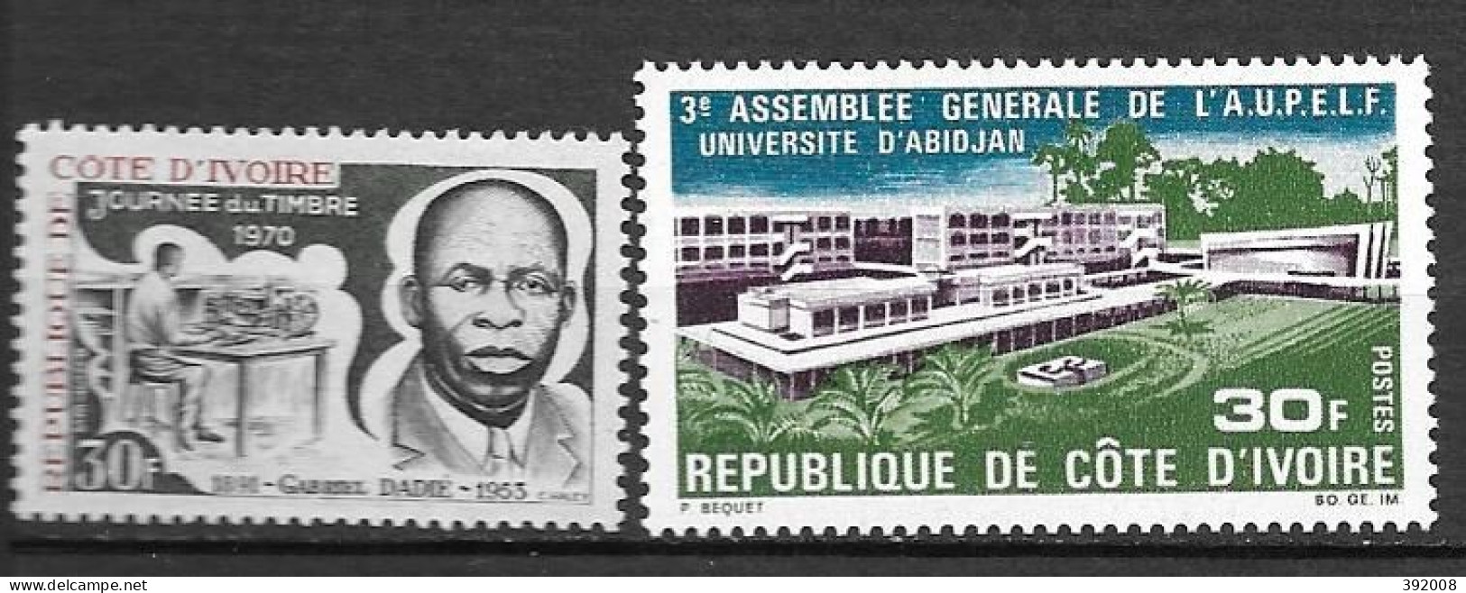 1970 - N° 296 à 297**MNH - Journée Du Timbre - Assemblée A.J.P.E.L.F. - Ivoorkust (1960-...)