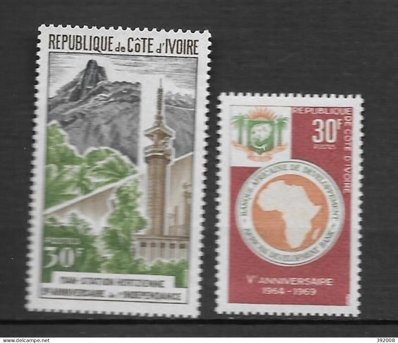 1969 - N° 287 + 288**MNH - 9 Ans Indépendance - 5 Ans Banque Africaine De Développement - Costa D'Avorio (1960-...)