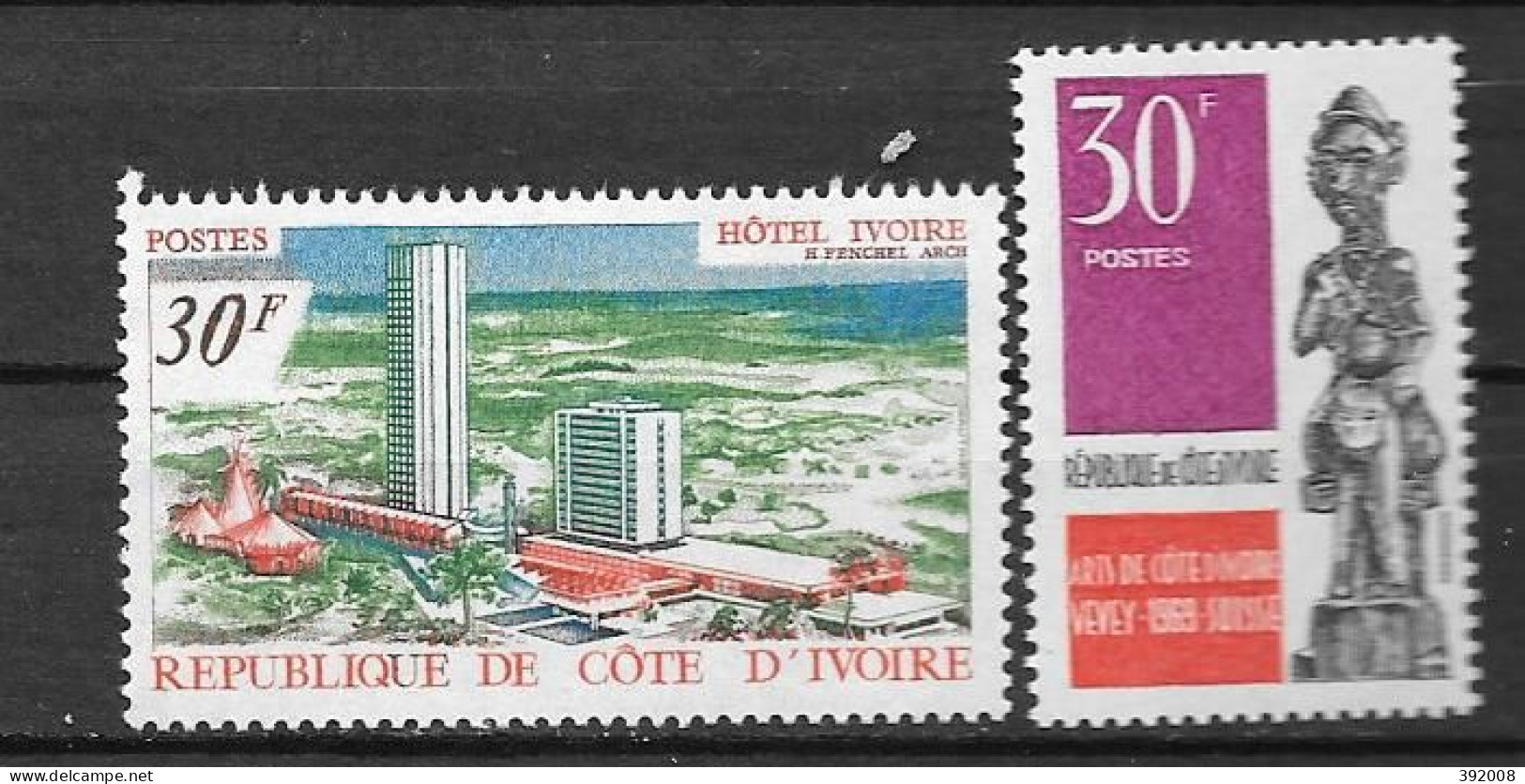 1969 - N° 285 + 286**MNH - Hôtel "Ivoire" - Exposition Des Arts Locaux - Ivory Coast (1960-...)