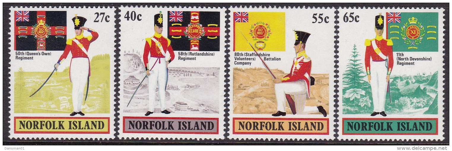 Norfolk Island 1982 Military Uniforms Sc 302-05 Mint Never Hinged - Ile Norfolk