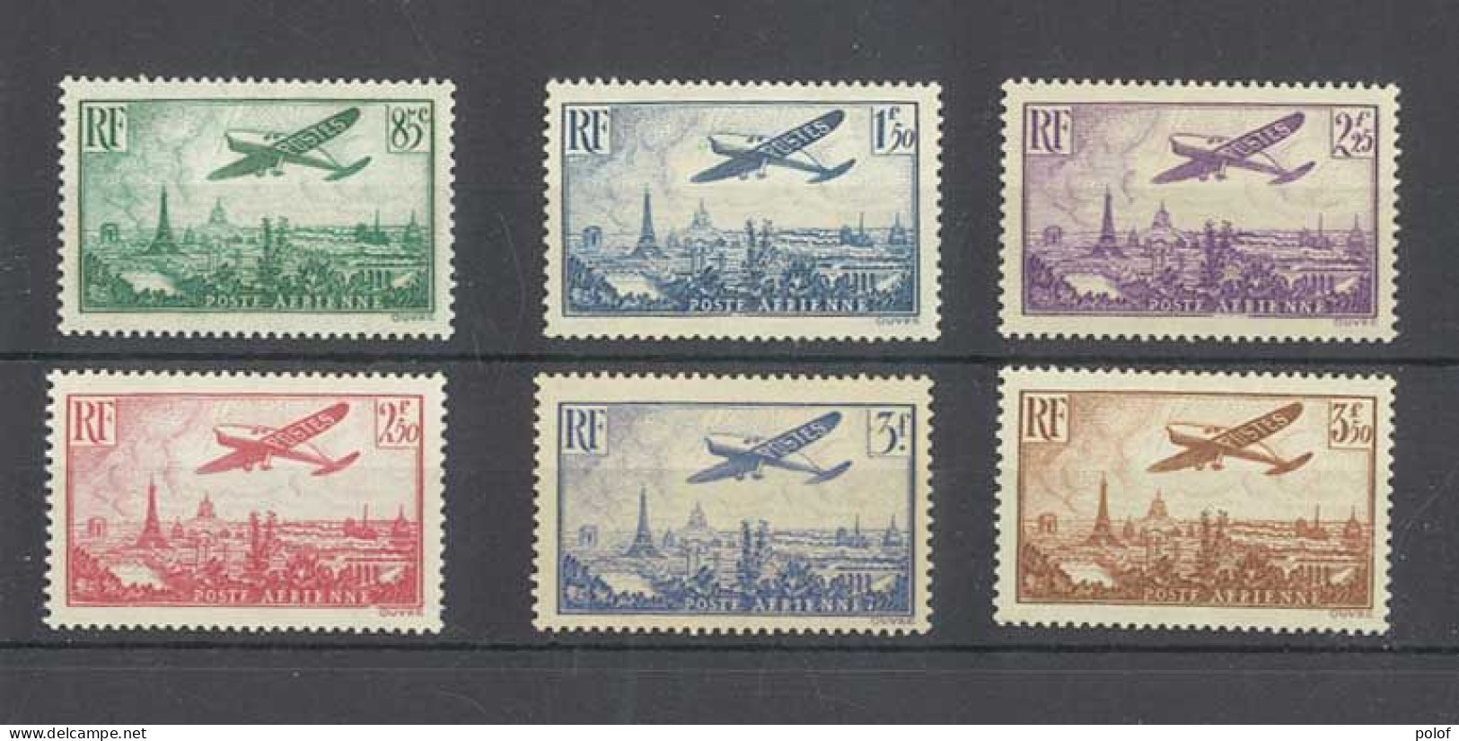 POSTE AERIENNE - Lot De 6 Timbres Yvert 8 à 13 (Avion Survolant Paris) Avec Gomme - Neuf Sans Charnières - 1927-1959 Ungebraucht