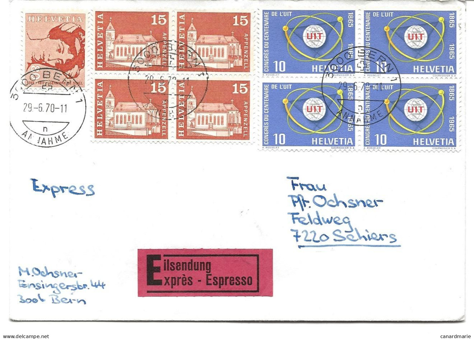 LETTRE PAR EXPRES - EILSENDUNG - 1970 AVEC 9 TIMBRES - Lettres & Documents
