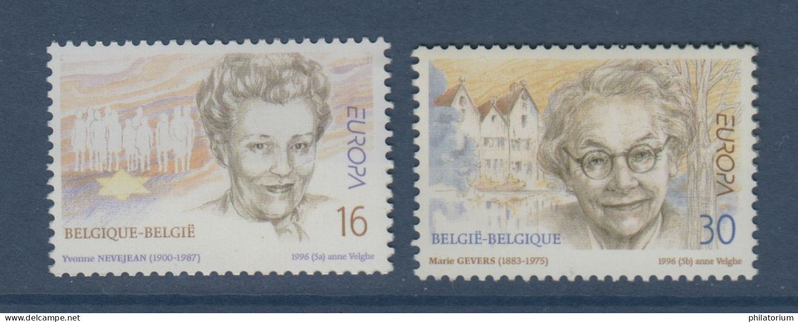 Belgique België, **, Yv 2637, 2638, Mi 2688, 2689, SG 3301, 3302, Europa 1996, - Unused Stamps