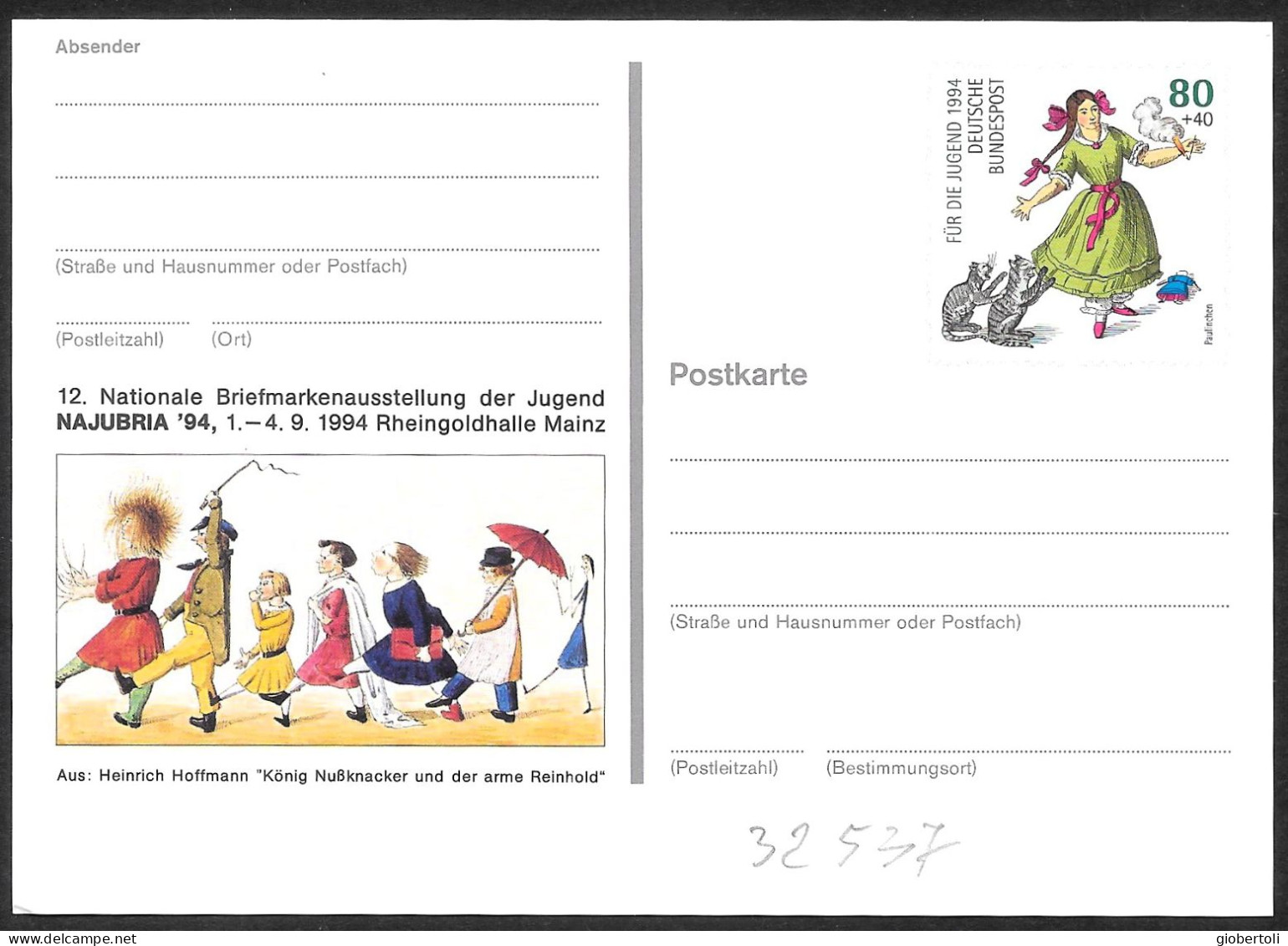 Germania/Germany/Allemagne: Intero, Stationery, Entier, H. Hoffmann "RE SCHACCIANOCI E IL POVERO REINHOLD" - Fairy Tales, Popular Stories & Legends