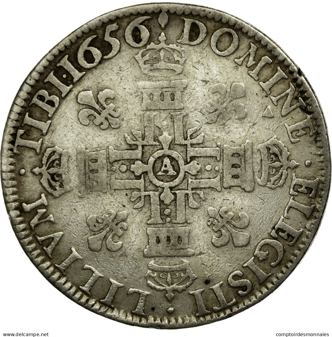 Monnaie, France, Louis XIV, 20 Sols, Lis D'Argent, 1656, Paris, TB+, Argent - 1643-1715 Luis XIV El Rey Sol
