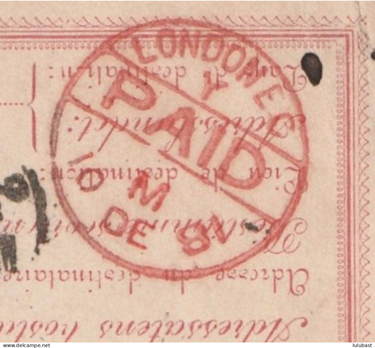 Entier De STOCKOLM Pour Londres. Superbe T. à D. Rouge " LONDON C / PAID..." - Storia Postale