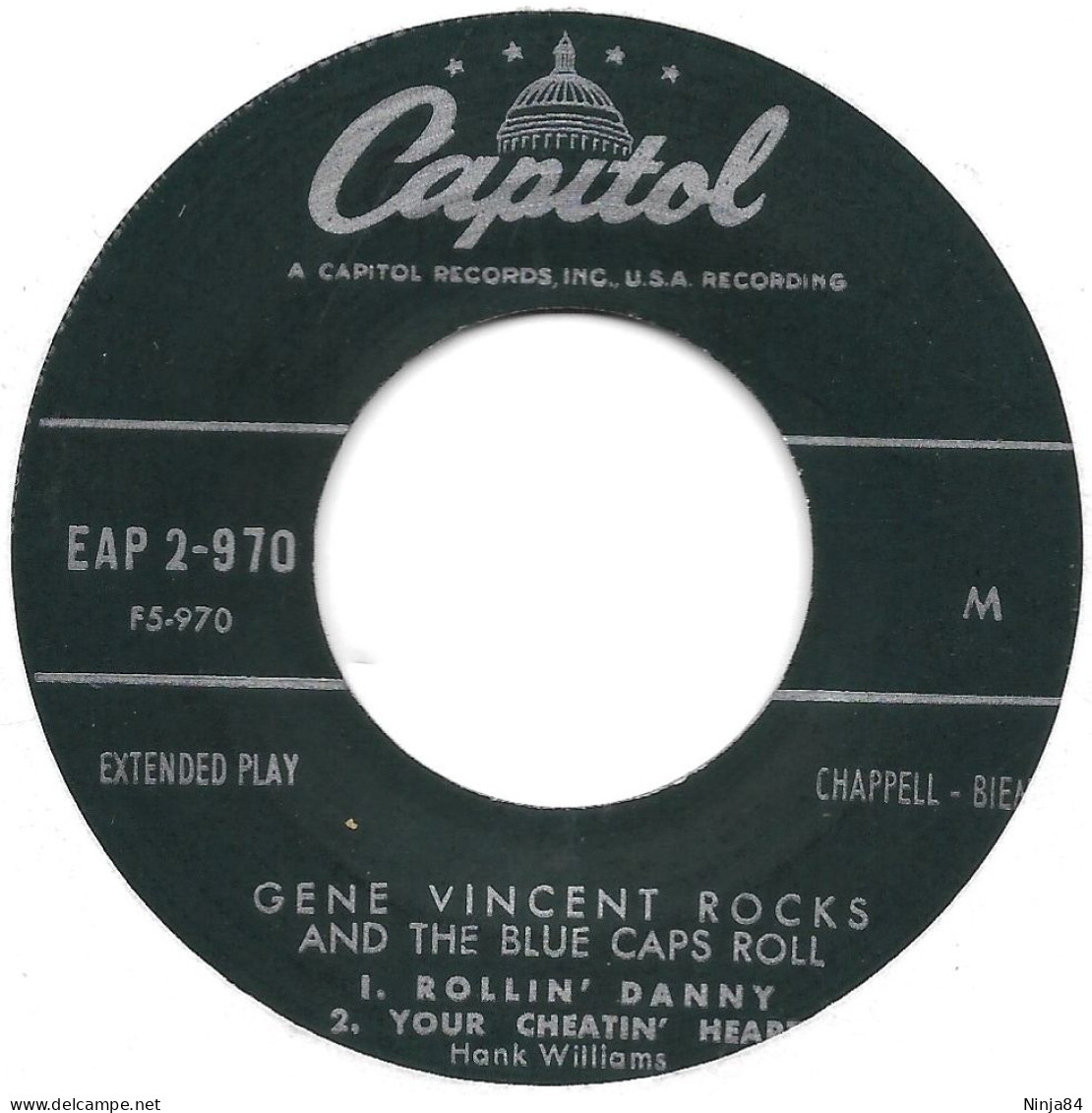 EP 45 RPM (7") Gene Vincent  "  By The Light Of The Silvery Moon  " - Rock