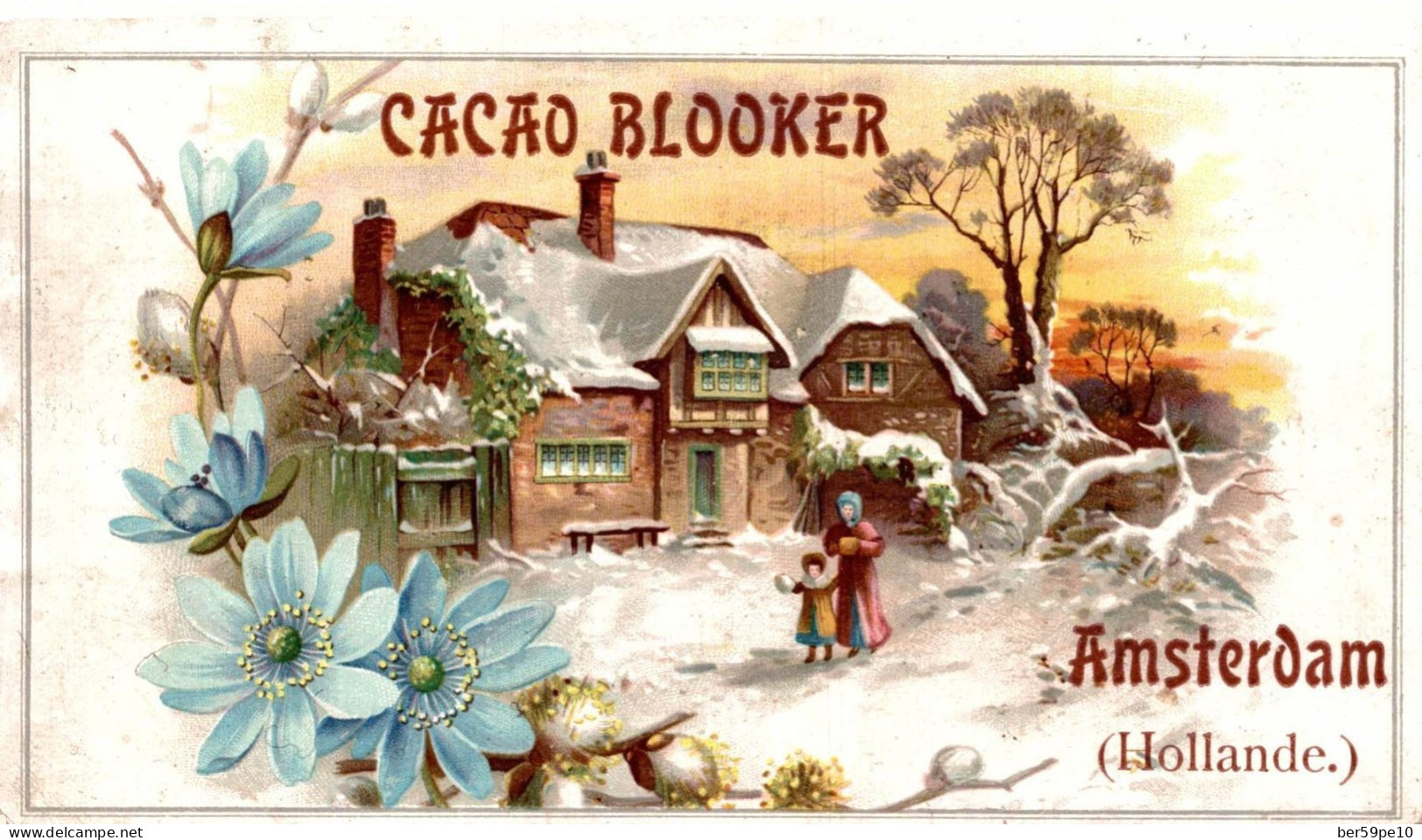 CHROMO CACAO BLOOKER AMSTERDAM HOLLANDE PAYSAGE ANIME EN HIVER - Sonstige & Ohne Zuordnung