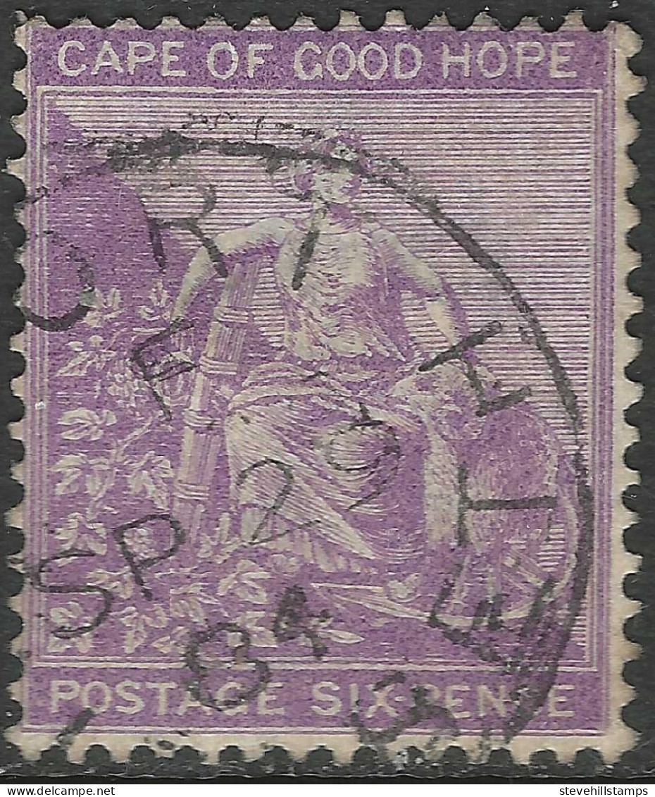 Cape Of Good Hope (CoGH). 1882-83 Hope. 6d Used. Crown CA W/M SG 44. M4114 - Capo Di Buona Speranza (1853-1904)