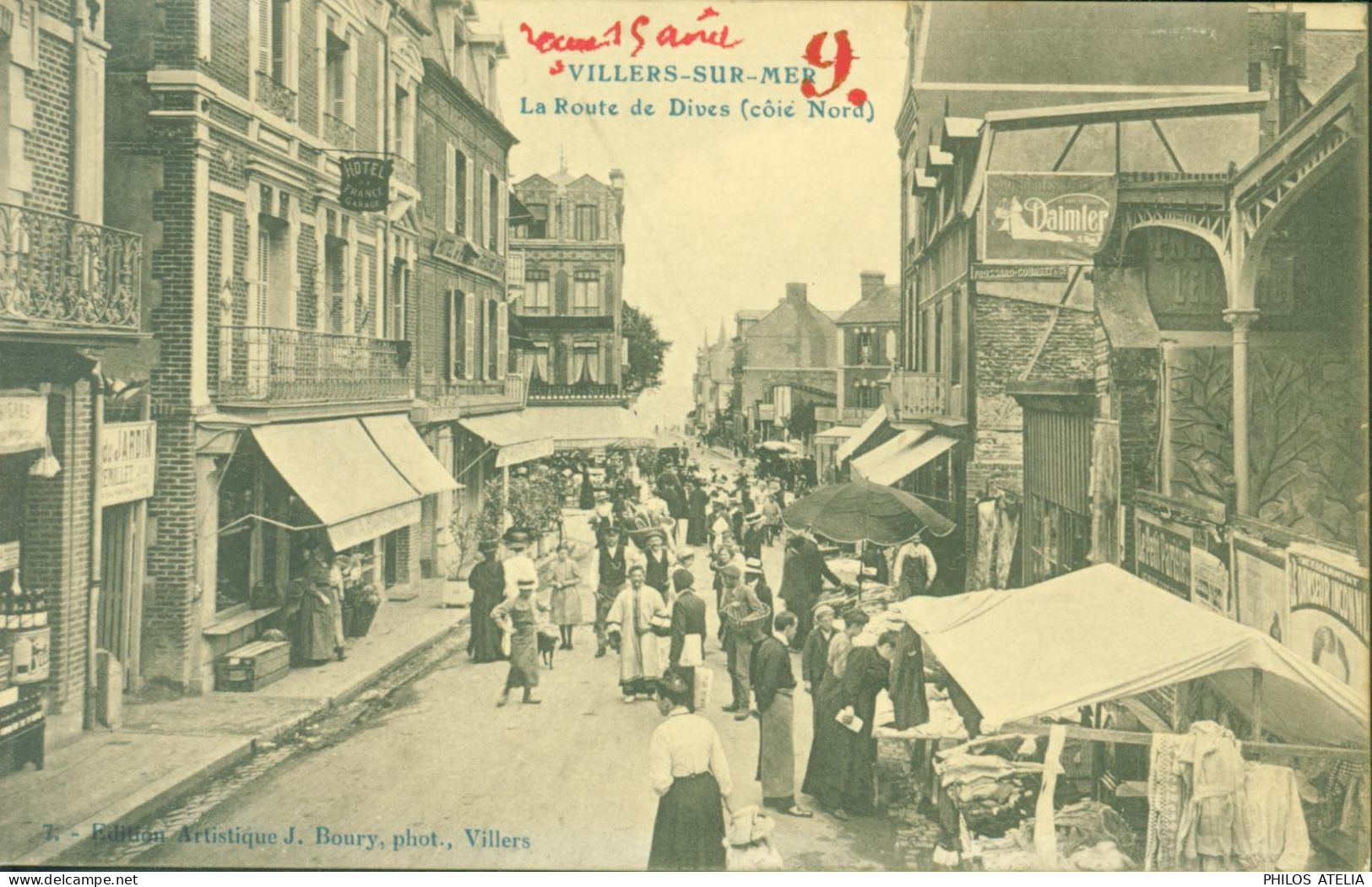 CPA CP 14 Calvados Villers Sur Mer La Route De Dives (côté Nord) Edition Artistique J Boury Photo Villers CAD 1913 - Villers Sur Mer