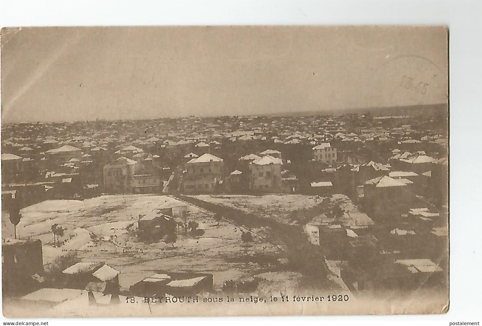 Liban BEYROUTH - SOUS LA NEIGE, LE 11 FEVRIER 1920 - Lebanon